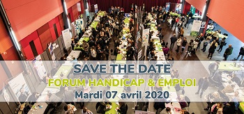 photo d'un précédent forum de l'emploi avec la date de cette année à retenir